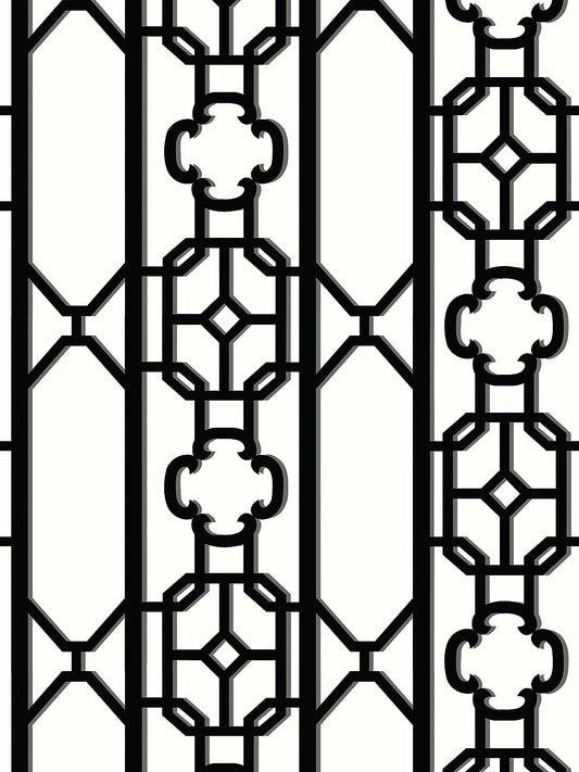 Scalamandre Joanna Fret Onyx Wallcovering