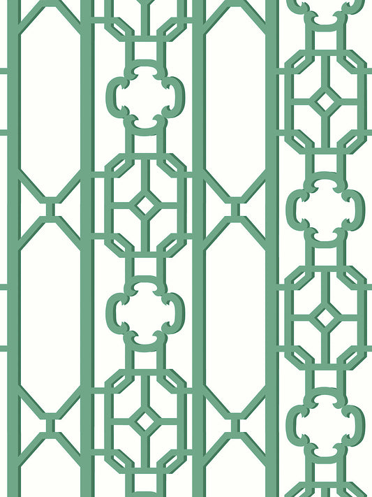 Scalamandre Joanna Fret Gazebo Green Wallcovering