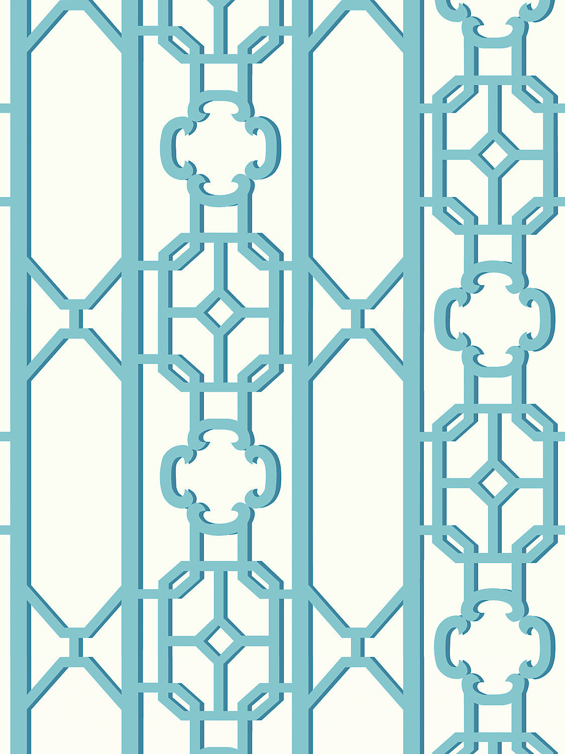 Scalamandre Joanna Fret Turquoise Wallcovering