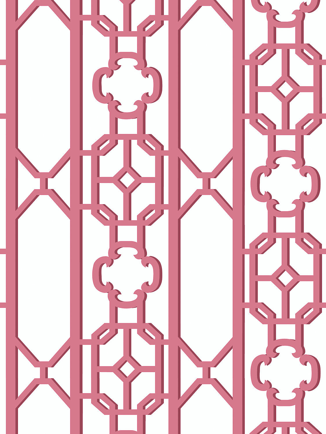 Scalamandre Joanna Fret Raspberry Wallcovering