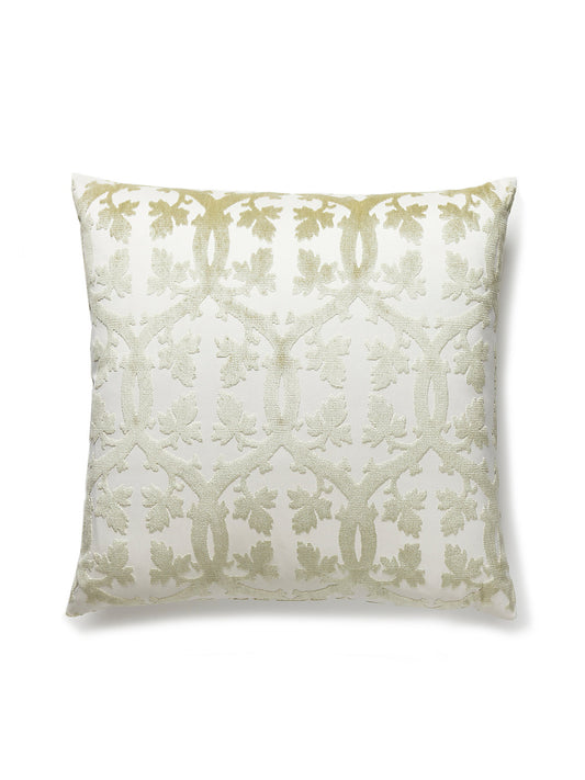 Scalamandre Falk Manor House 22 X 22 - Green Tea Decorative Pillow