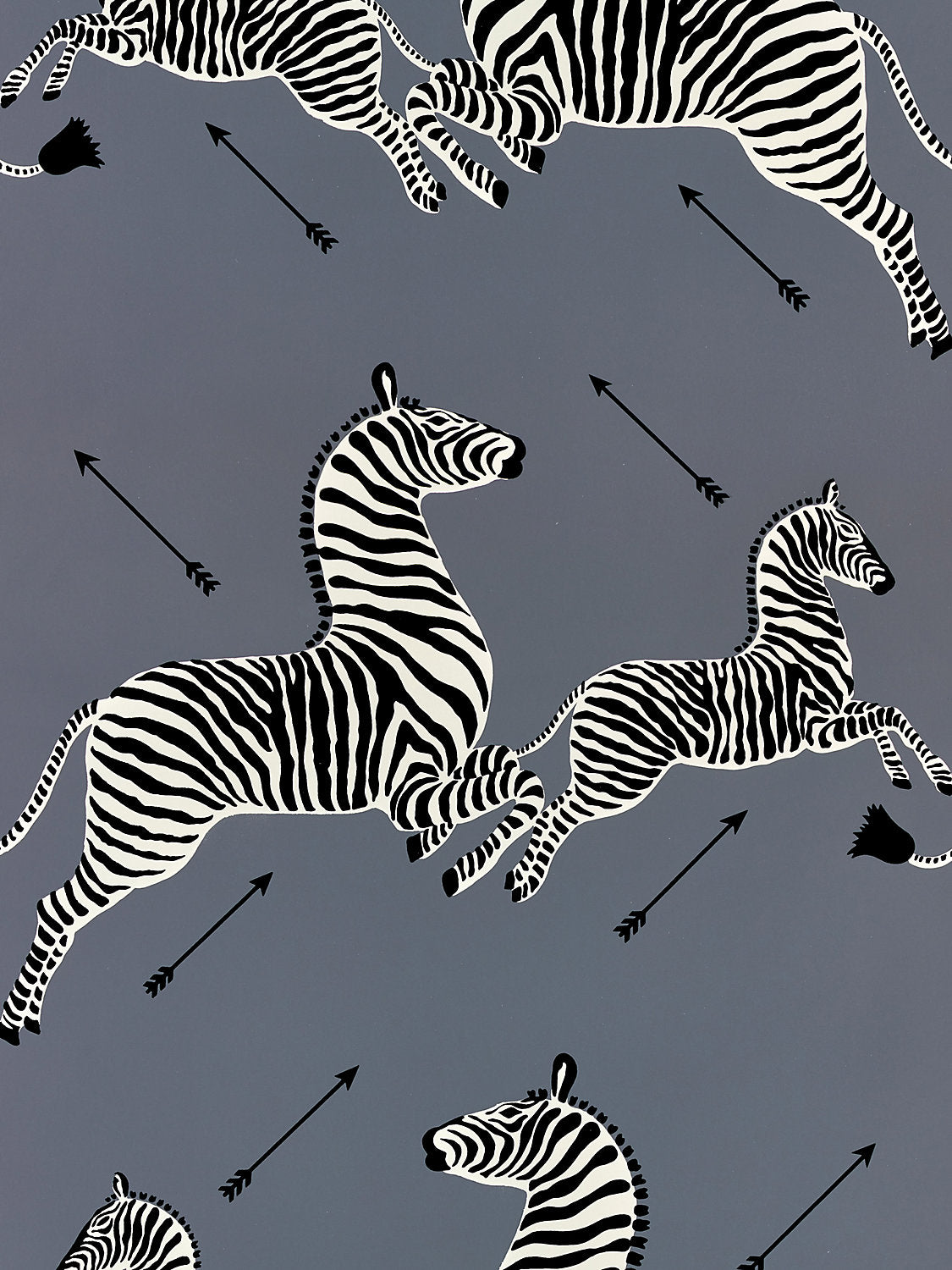 Scalamandre Zebras Charcoal Wallcovering