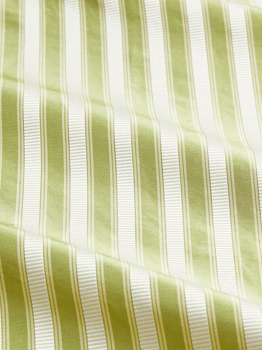 Special Order Scalamandre Shirred Stripe New Leaf Light Green White Silk MSRP USD 363/y