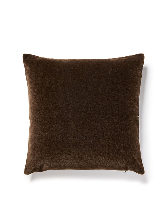 Scalamandre Makalu Mohair 22 X 22 - Bitter Chocolate Decorative Pillow