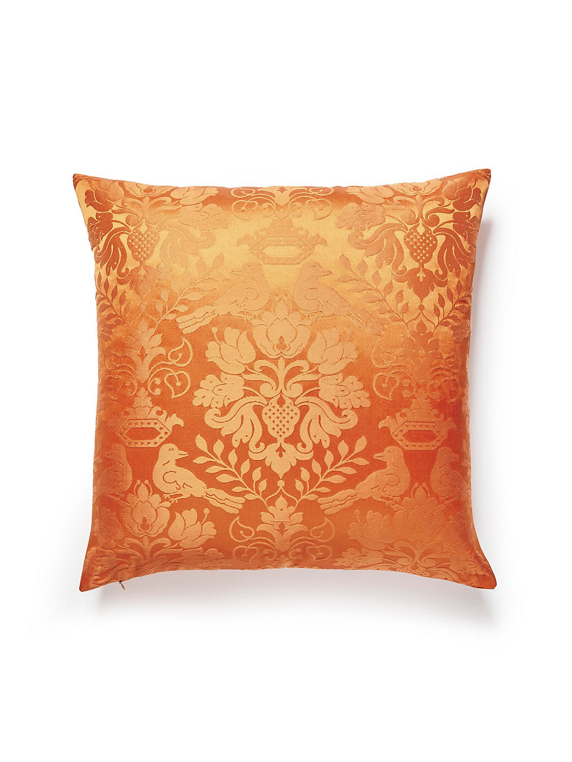 Scalamandre Love Bird 22 X 22 - Orange - Limited Edition Decorative Pillow