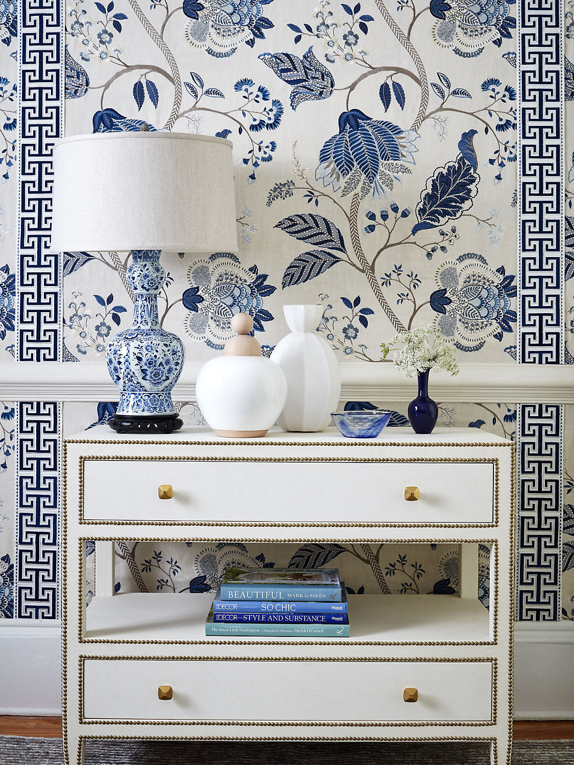 Scalamandre Palampore Embroidery Cinnamon Light Brown Red Green Blue Jacobean Tree of Life Linen Viscose MSRP USD420/y