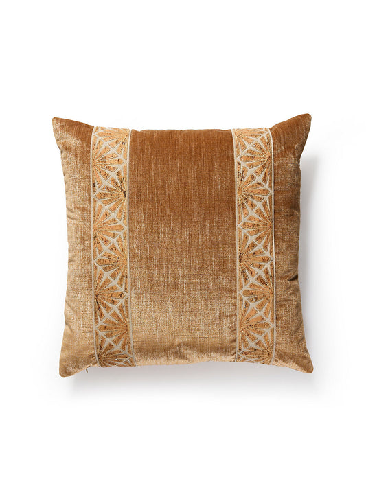 Scalamandre Milan / Supreme Velvet 22 X 22 - Cork / Amphora Decorative Pillow