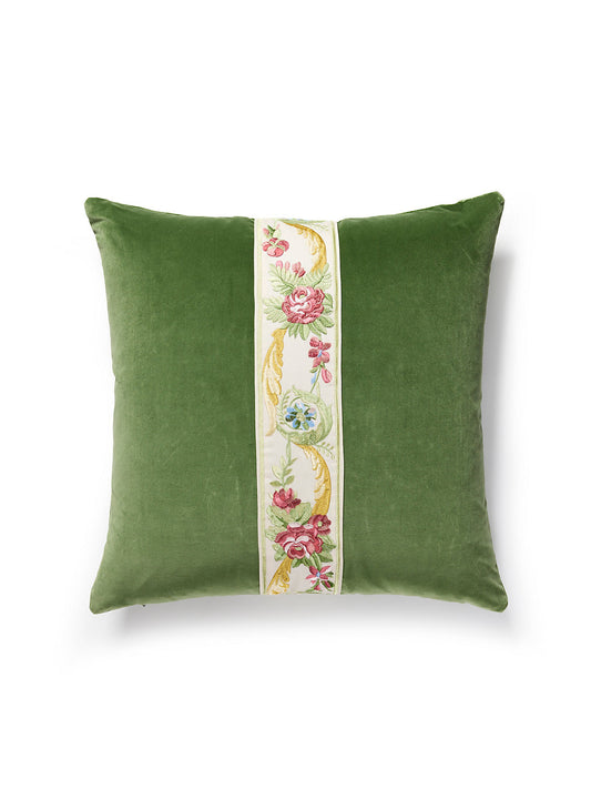 Scalamandre Reine / Linley Velvet 22 X 22 - Multi Bloom / Seamist Decorative Pillow