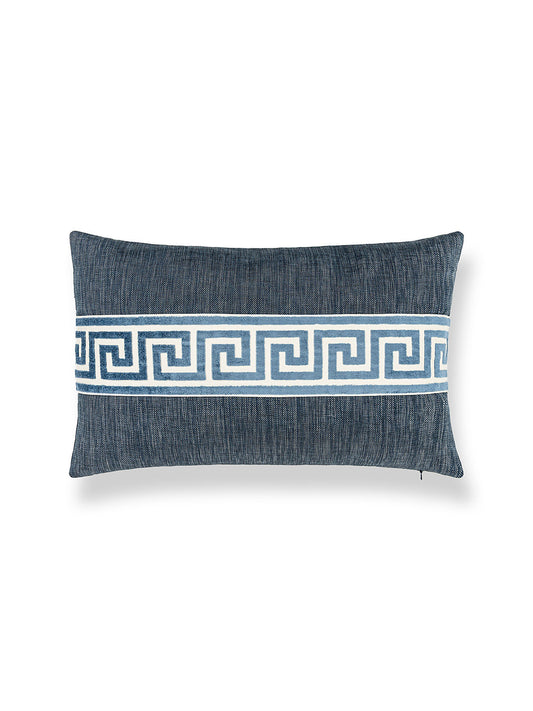Scalamandre Greek Key 14 X 22 - Denim Decorative Pillow