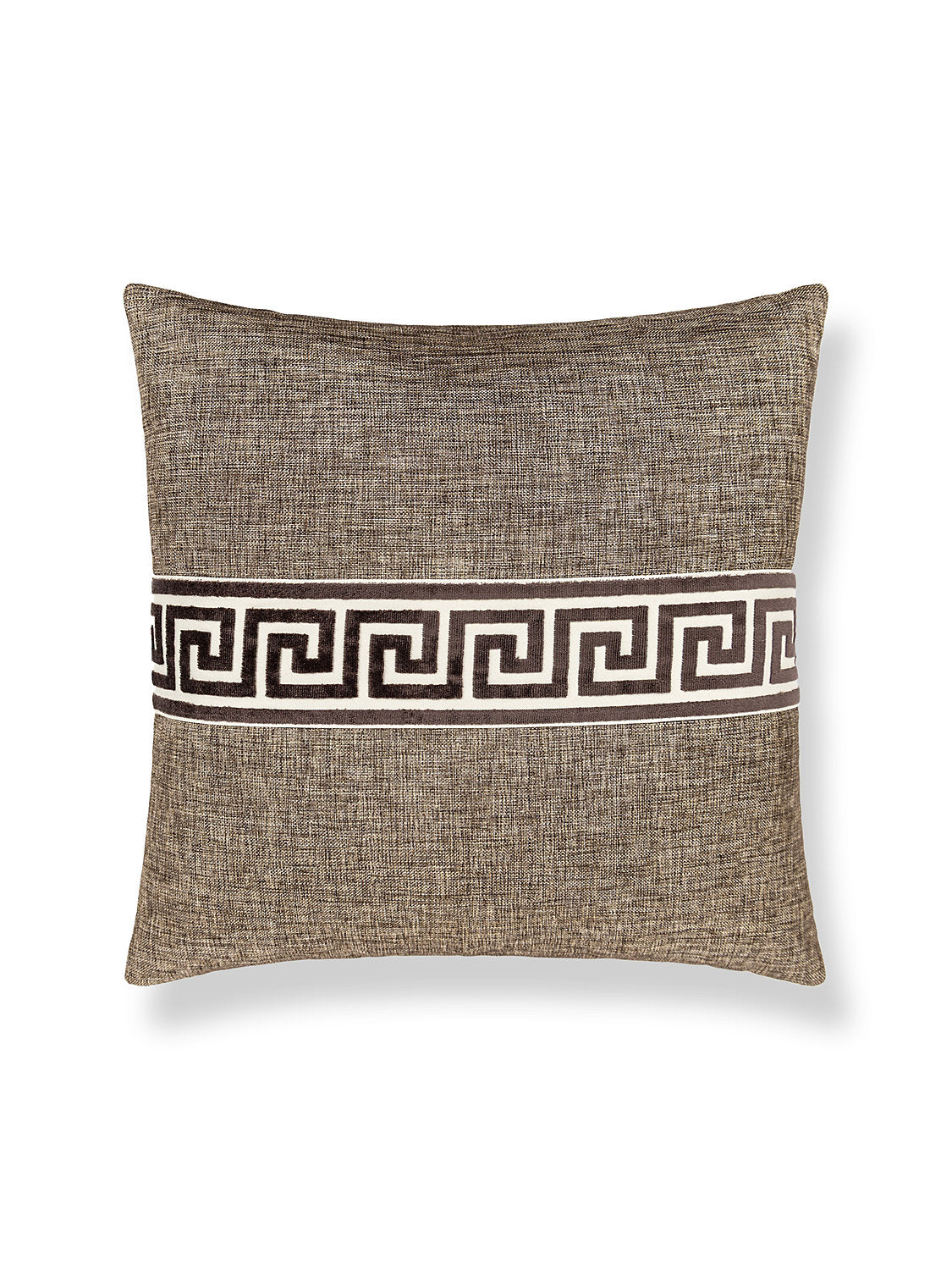 Scalamandre Greek Key 22 X 22 - Umber Decorative Pillow