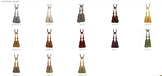 Samuel & Sons Normandy Double Tassel - Beige Green Gold Coral