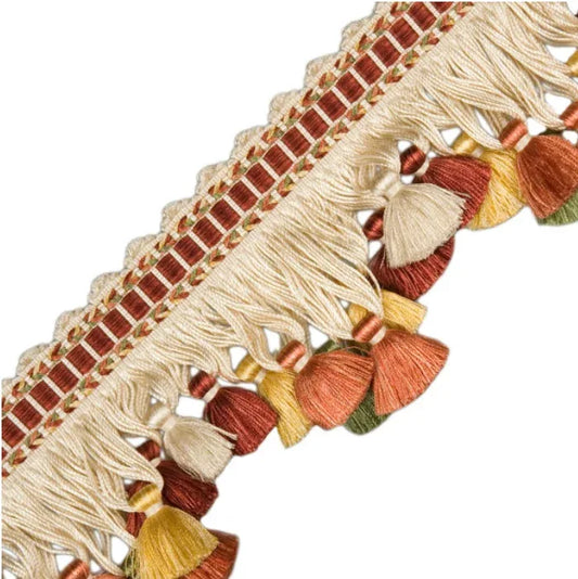 Samuel & Sons Avignon Silk Tassel Fringe Sunset Rust Red Yellow Green MSRP USD 230/Y