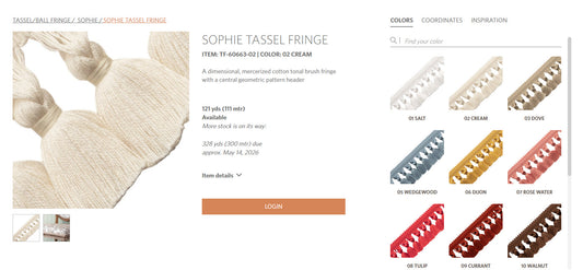 Samuel and Sons SOPHIE TASSEL FRINGE - ITEM: TF-60663-02 | COLOR: 02 CREAM - Special Order