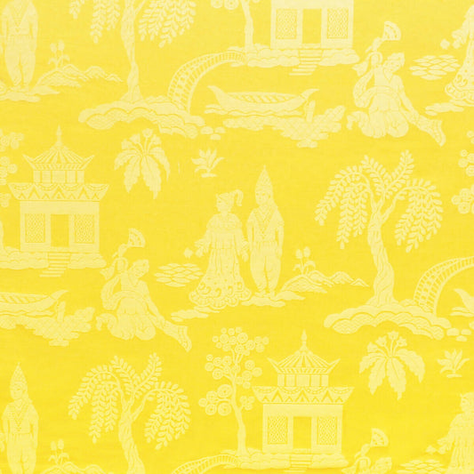 Special Order Clarence House Sukhothai Linen Silk Lemon Yellow Asian Damask MSRP USD 356/y