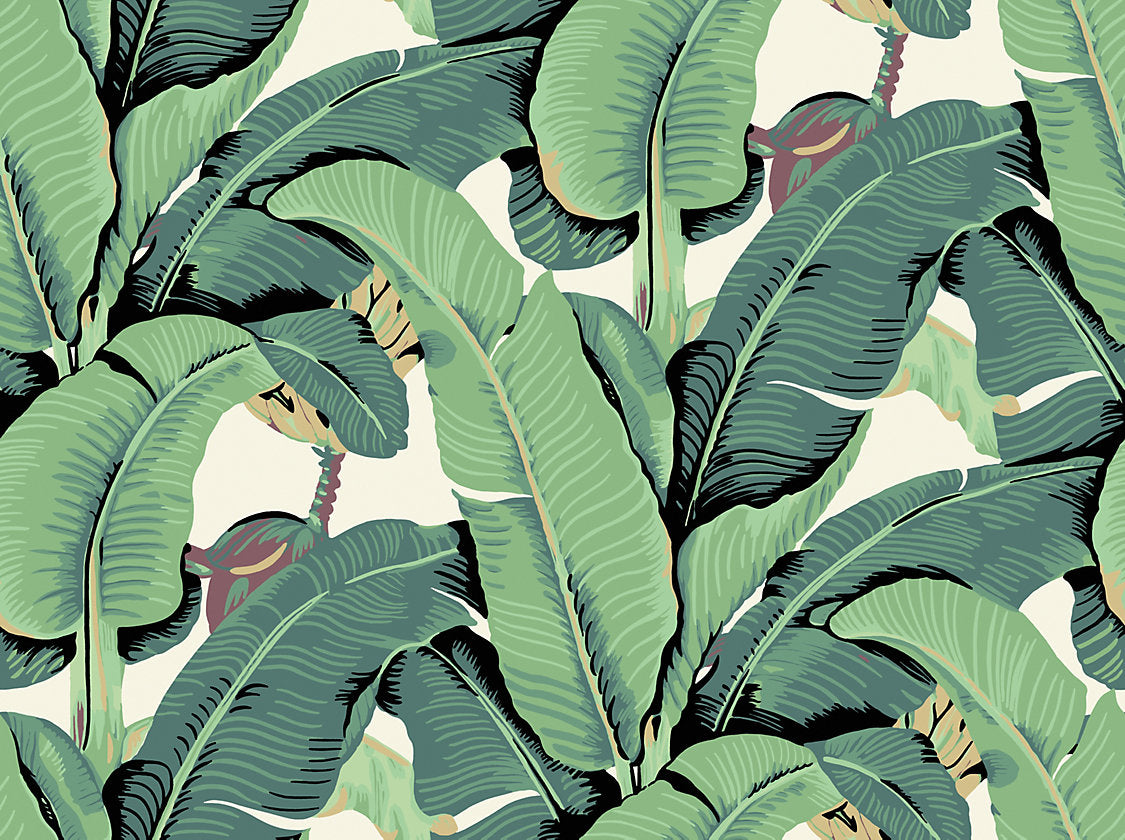 Hinson Palm Wide Width Green Wallcovering