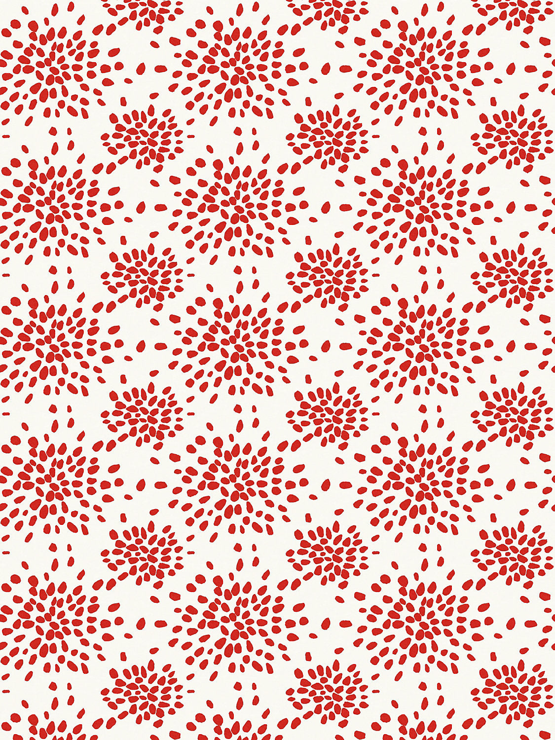 Hinson Fireworks Red on White Wallcovering