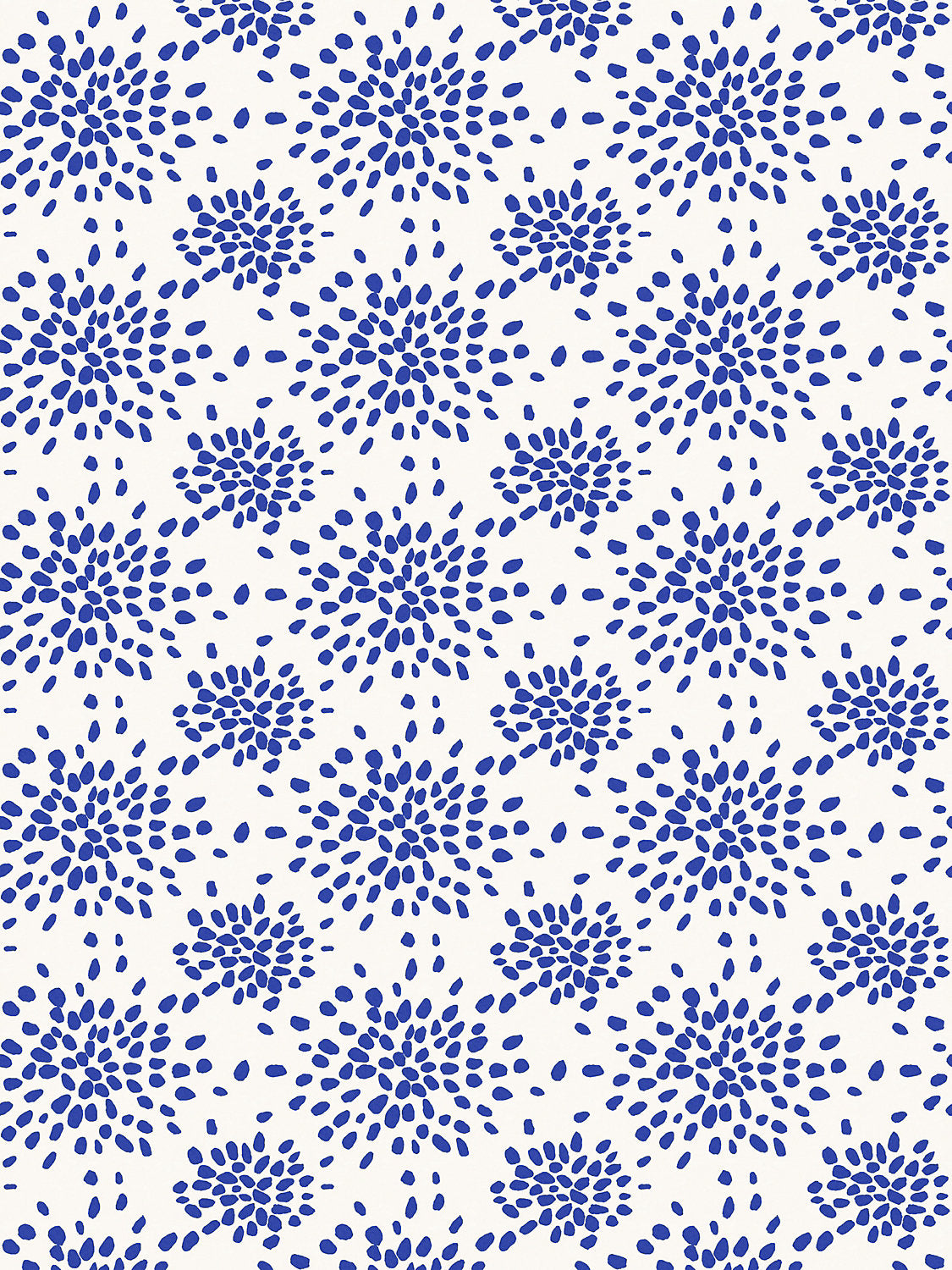 Hinson Fireworks Blue on White Wallcovering