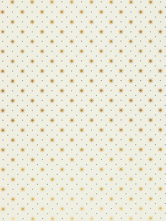Hinson Trixie Gold & Black on White Wallcovering