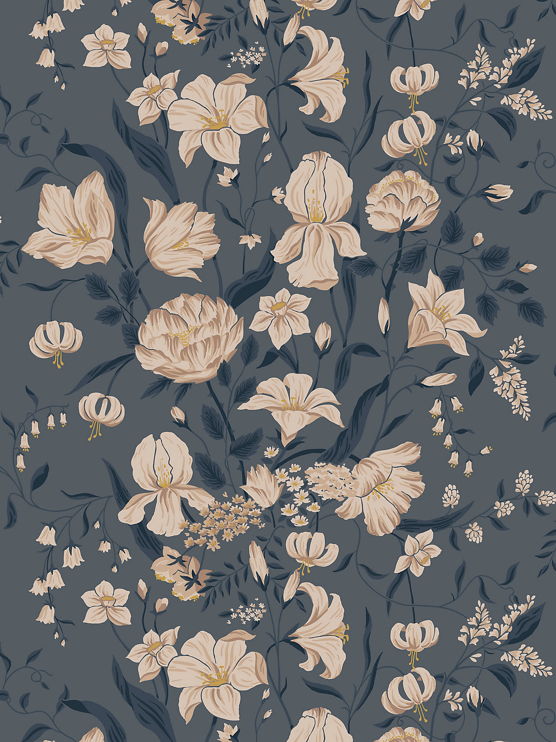 Sandberg Karins Bukett Indigo Wallcovering