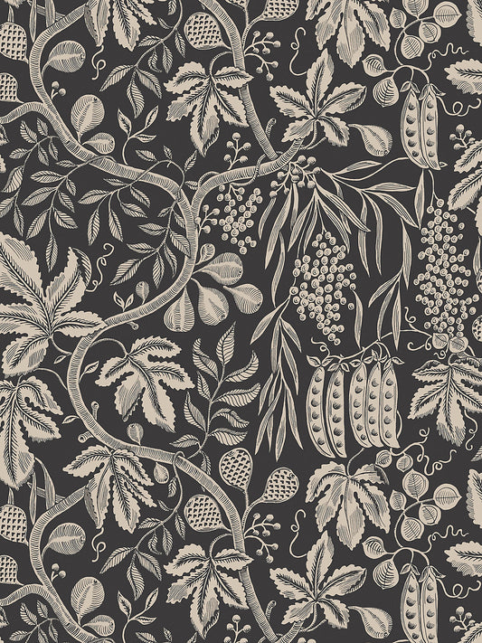 Sandberg Fig Garden Charcoal Wallcovering