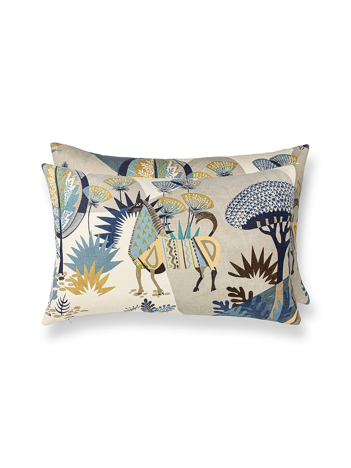 Scalamandre Llamas 14 X 22 - Bluestone Wheat Decorative Pillow