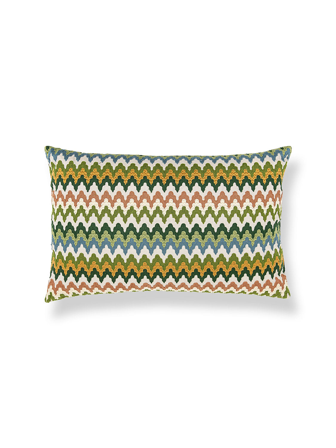 Scalamandre Rainbow Mountain Crewel 14 X 22 - Forest Clay Decorative Pillow