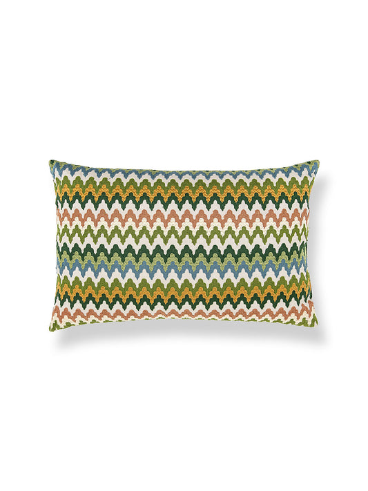 Scalamandre Rainbow Mountain Crewel 14 X 22 - Forest Clay Decorative Pillow