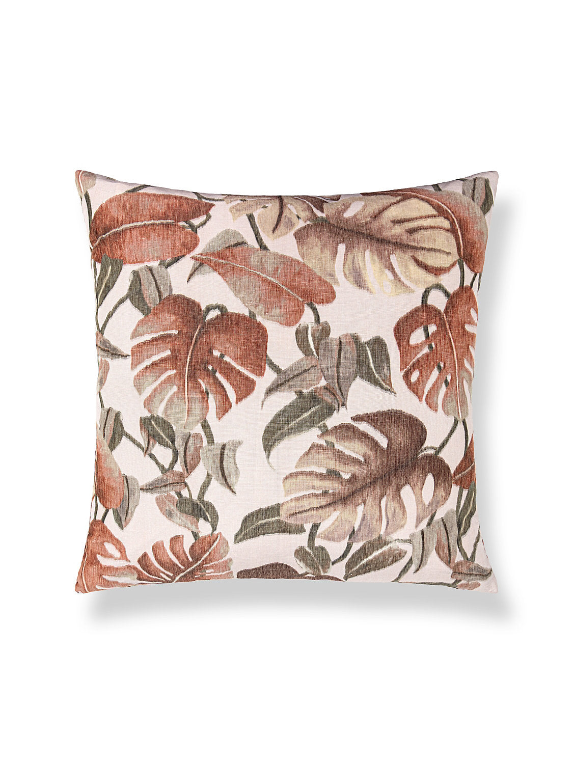 Scalamandre Rainforest Warp Print 22 X 22 - Terra Cotta Decorative Pillow