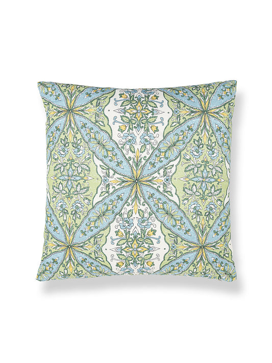 Scalamandre Provence 22 X 22 - Aqua Meadow Decorative Pillow