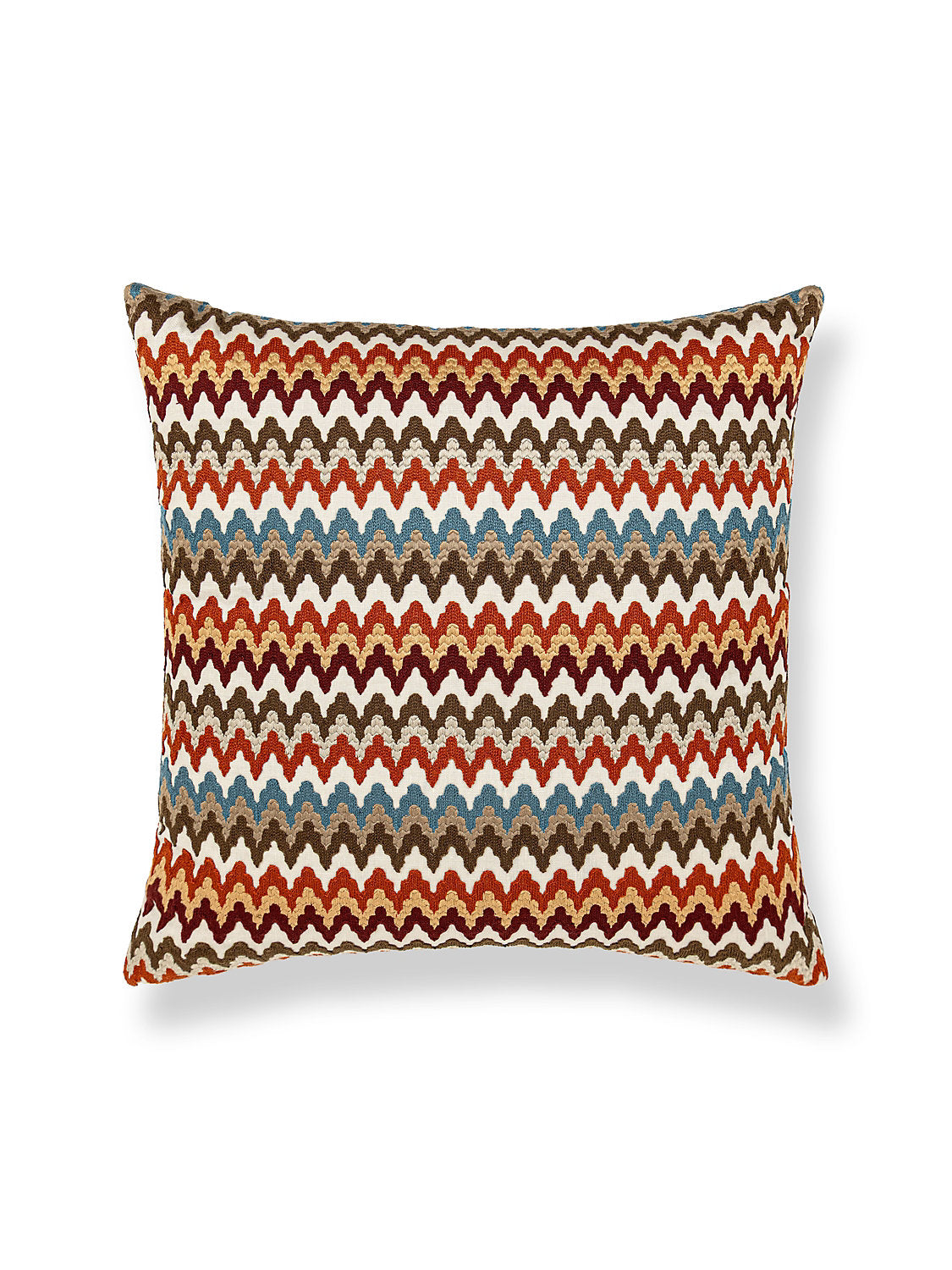 Scalamandre Rainbow Mountain Crewel 22 X 22 - Autumn Decorative Pillow