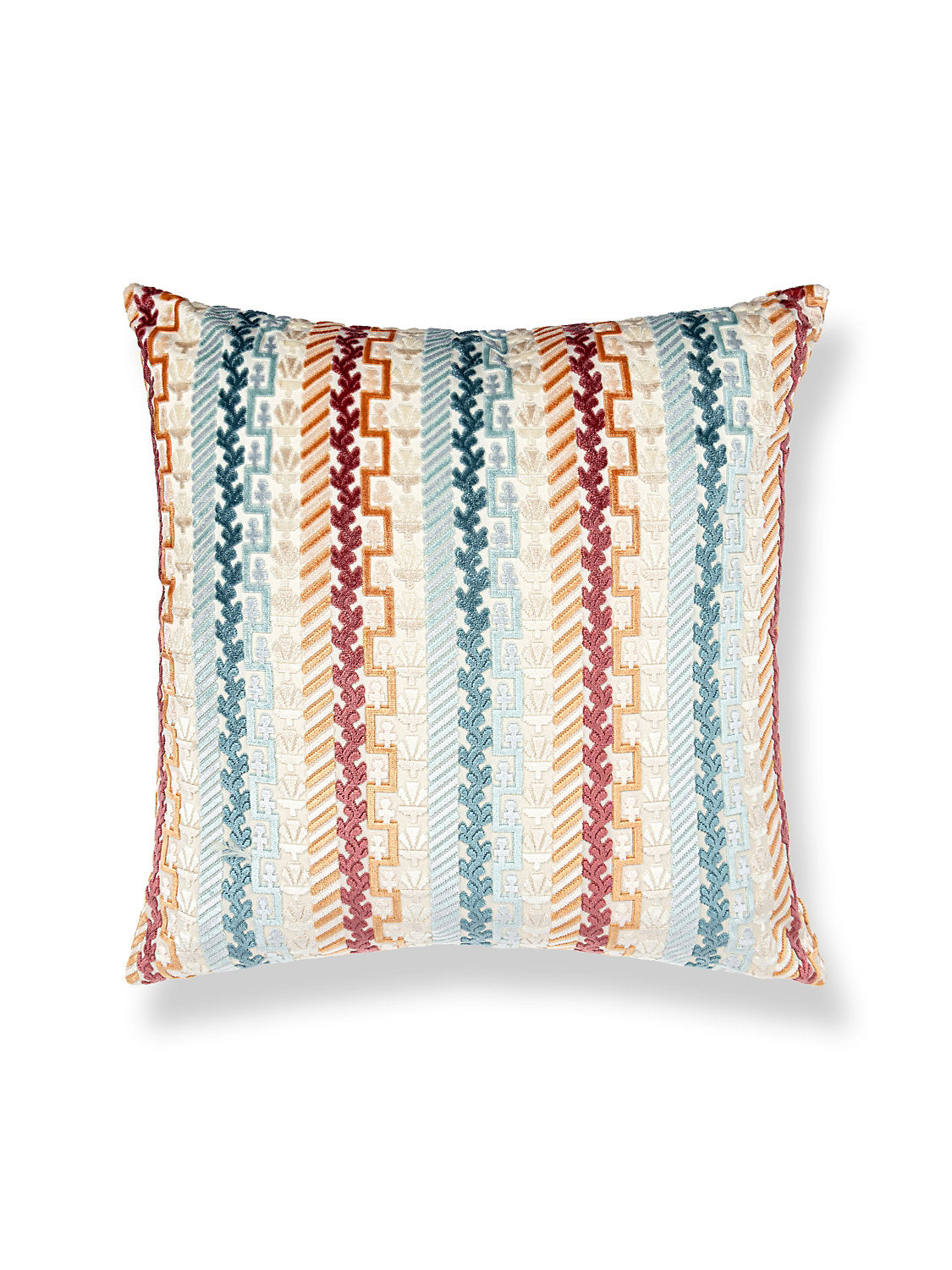 Scalamandre Villelaure 22 X 22 - Orange Teal Decorative Pillow