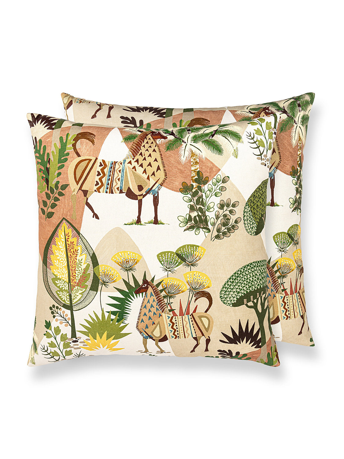 Scalamandre Llamas 24 X 24 - Leaf Terracotta Decorative Pillow