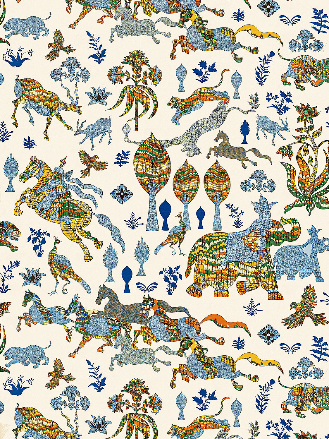 Old World Weavers Legends Tropical Blue Wallcovering