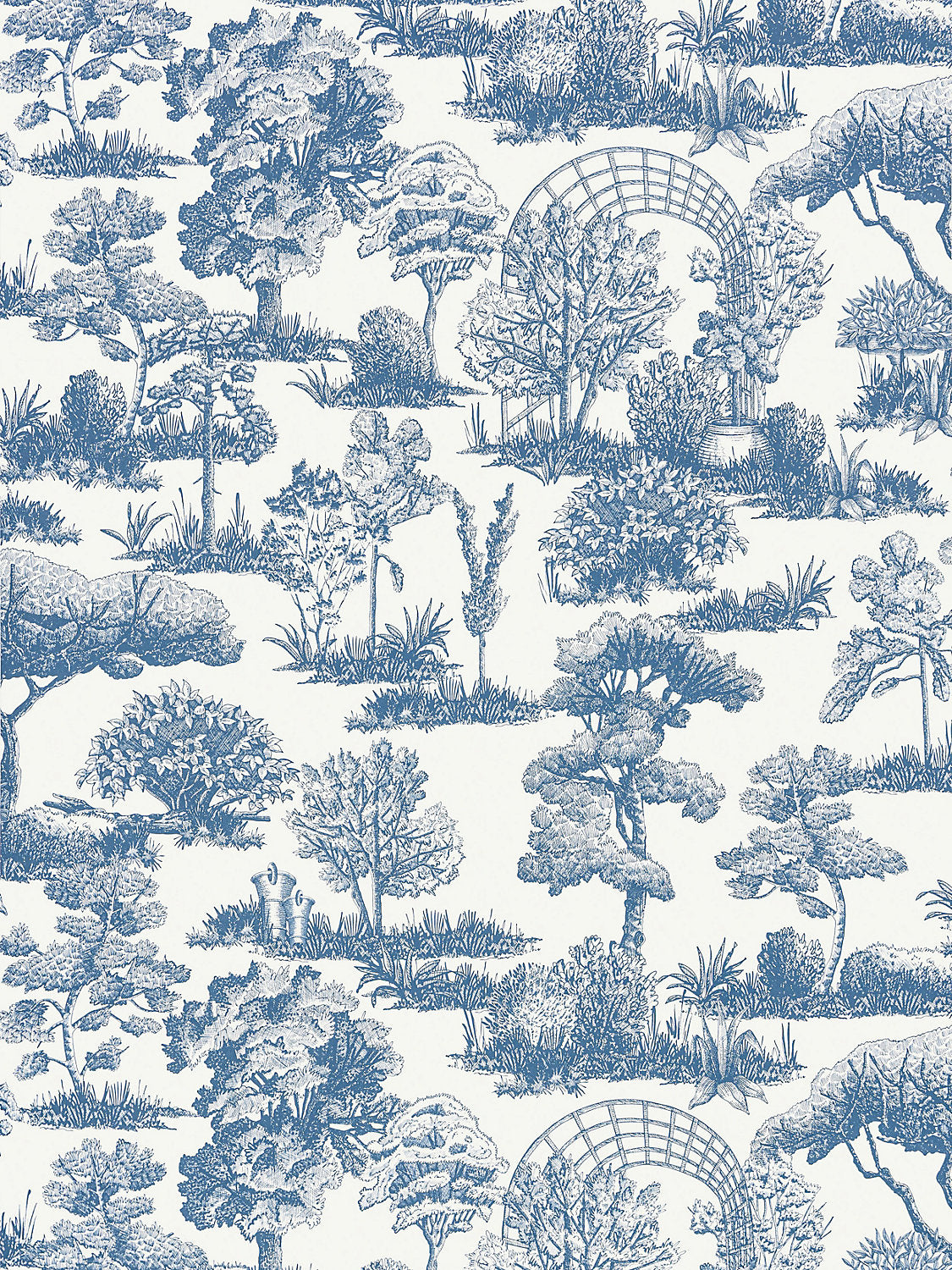 Scalamandre Garden Toile Indigo Wallcovering