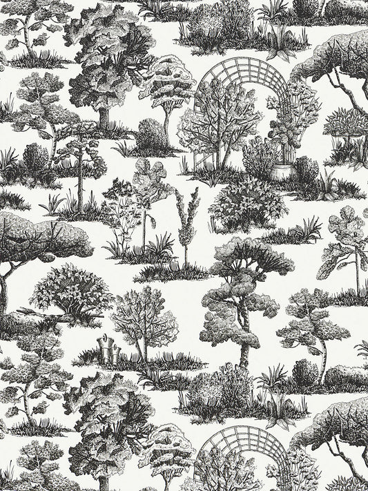 Scalamandre Garden Toile Onyx Wallcovering