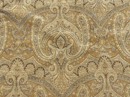 Scalamandre Asha Gold Woven Turkish Paisley Chenille- Gold Red Rust - By The Yard