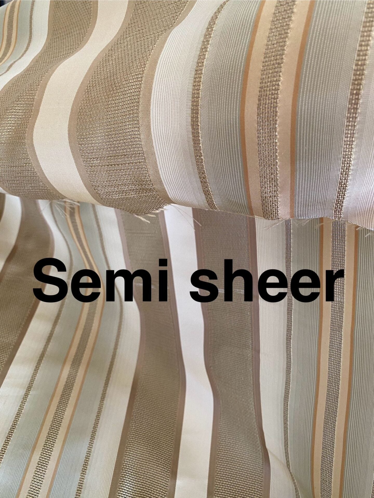 Scalamandre Florian Stripe Celadon Blue Silver Beige Silk Satin Semi Sheer MSRP USD 232/yard