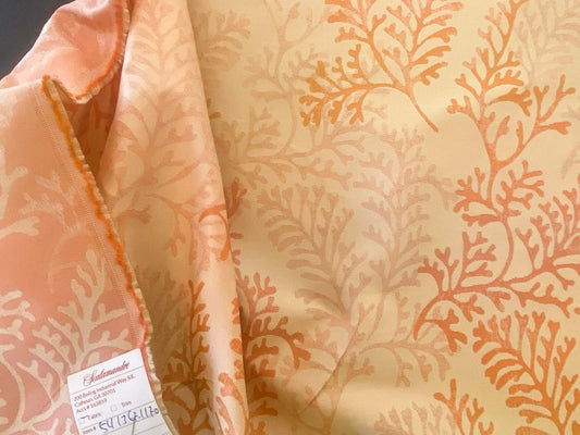 By yard Scalamandre Corail Grey Watkins Tahitian Sunset Orange Peach Coral Pink Cream MSRP USD 136/y
