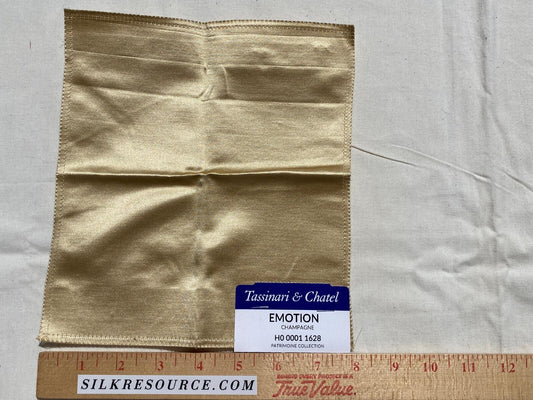 Tassinari and Chatel Scalamandre Emotion Champagne Beige Silk Satin Plain Solid MSRP USD 1392/y Special Order