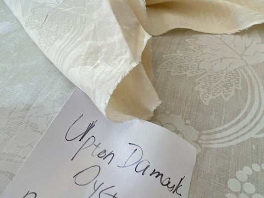 1.58y Brunschwig & Fils Upton Damask Linen Print Oyster White MSRP USD 254/Y