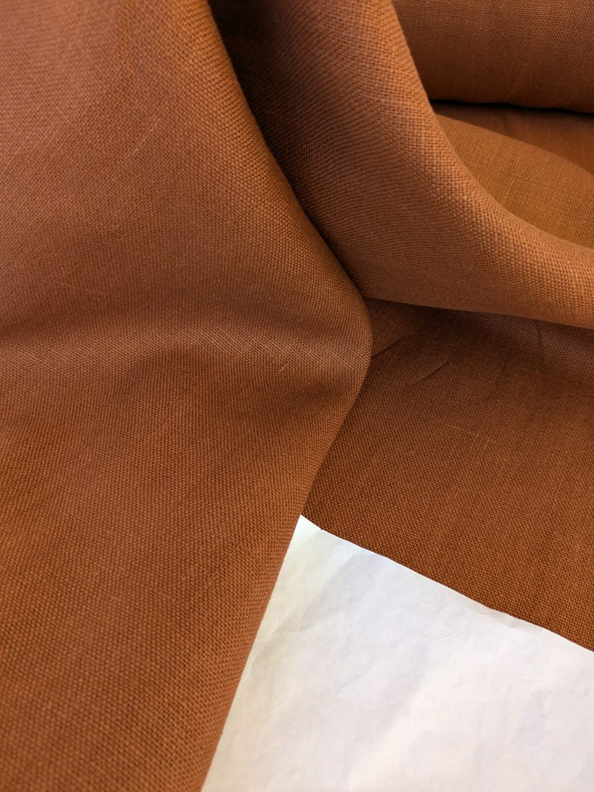 By Yard Lee Jofa Linen Luxe Russet Brown Rust Super Heavy! Belgium MSRP USD113/Y