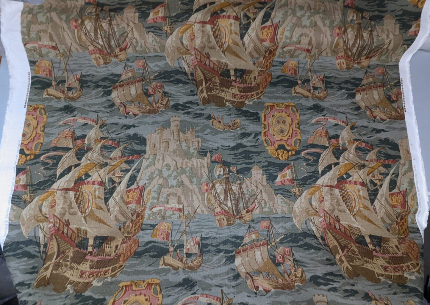 1.375Y Lee Jofa Sixteenth Century Aegean Pacific Linen Print Bty MSRP USD 156/y