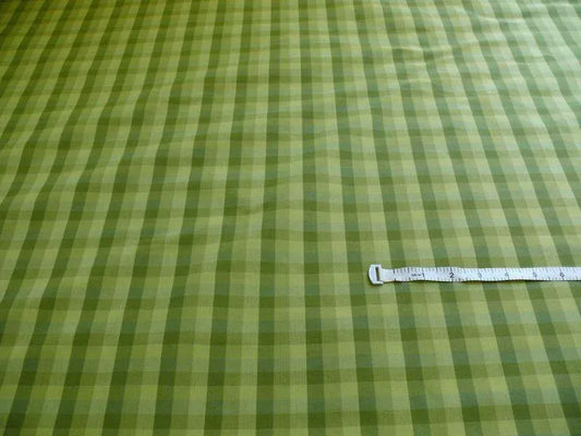 Smart! By Yard Donghia Apple Green Plaid Check Cotton& Viscose Mid-Century MSRP USD 180/yard
