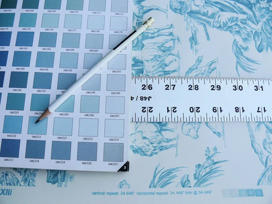 Brunschwig & Fils Le Hameau Toile Aqua Wallpaper MSRP USD 336/Single