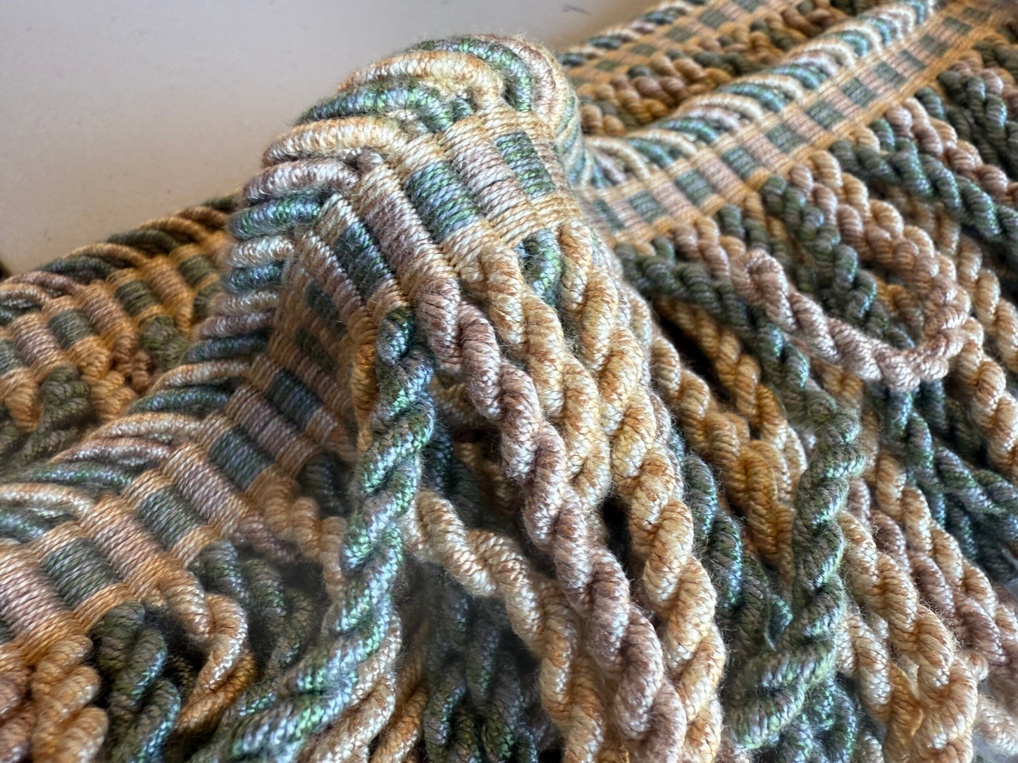 Special Order Brunschwig & Fils Frange Torse Fringe 5in - Royan Green Grey Yellow Viscose MSRP USD136/y