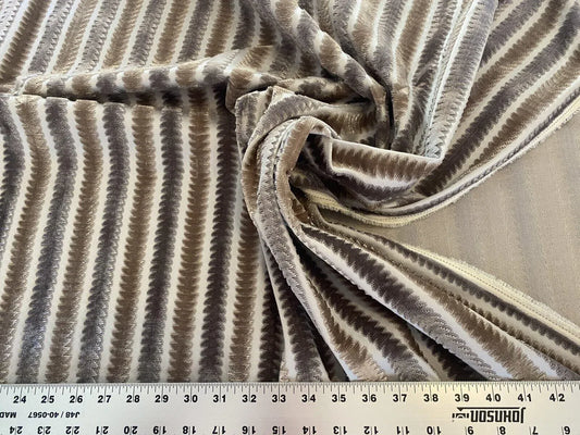 Scalamandre La Foltiere Cut Velvet - Wheat Grey
