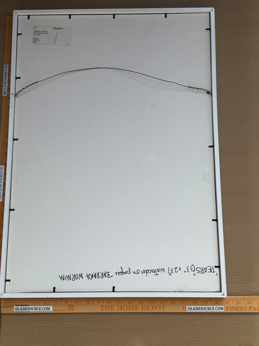 Barbara Wornum Watercolor on Paper Original Weekend 1 Pear Fruit Still Life Framed 21x29 inches