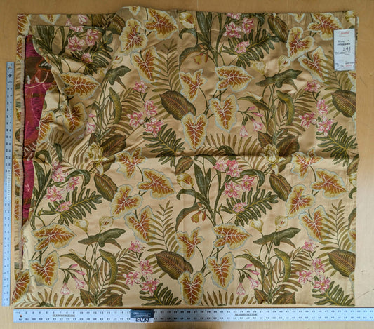 7 EV37 2.4 yards Scalamandre Fonthill Vizcaya Multi Cream Lampas Green Pink Brown Floral Botanical MSRP 358/y