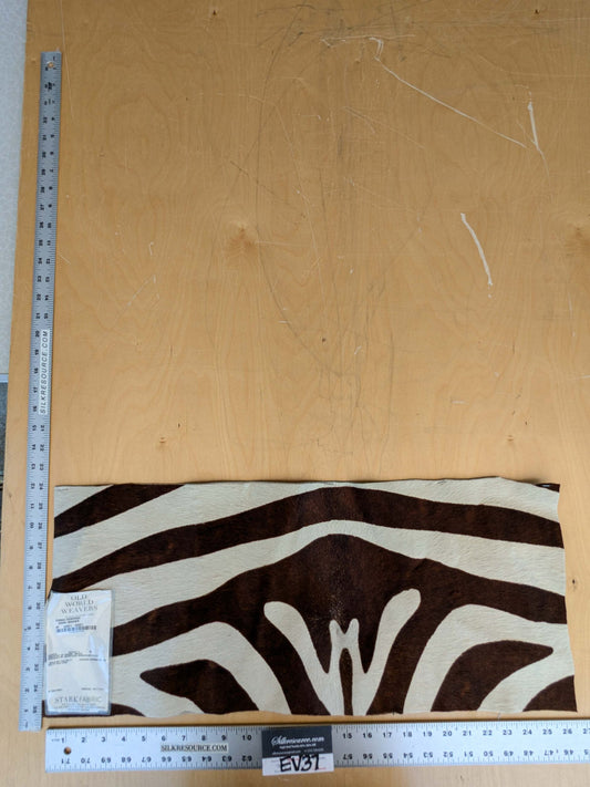 31 EV37 12" x 26" Old World Weavers Zebra Cowhide Dark Brown White Animals