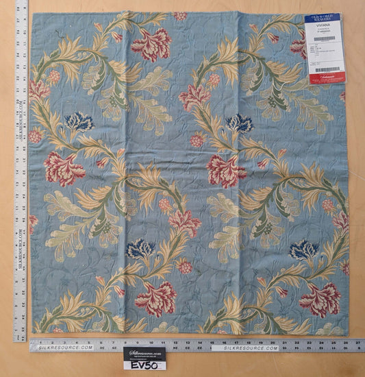 69 EV50 27" x 26" Scalamandre Old World Weavers Viviana Powder Blue Viscose Floral Botanical MSRP USD 328/Y